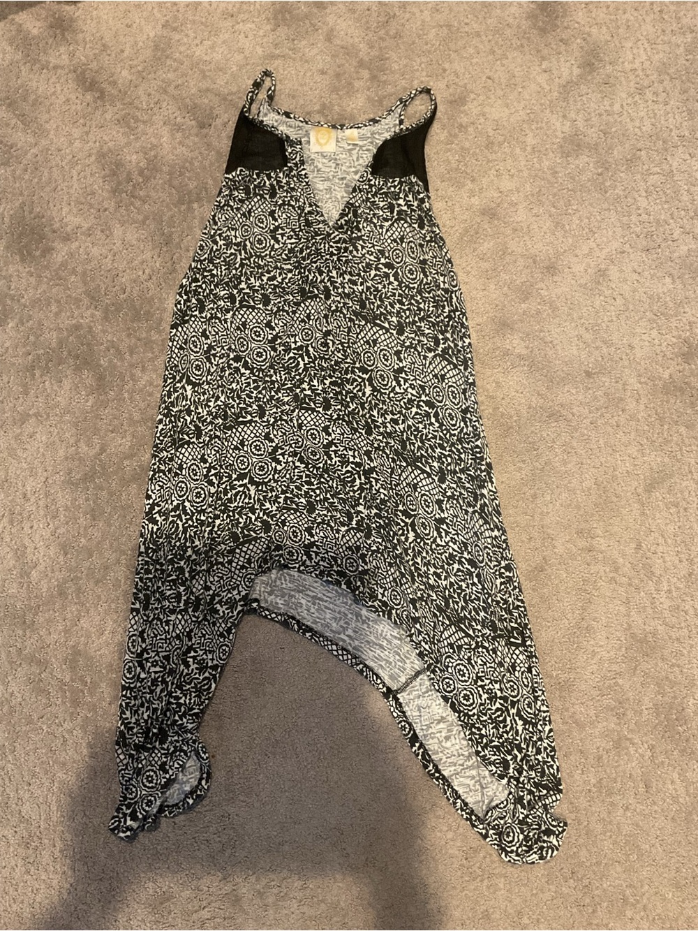 Ella Moss Black & White Printed Asymmetrical Tunic